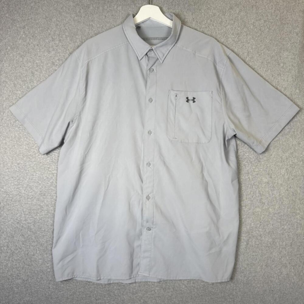 Under Armour Men's Size XL Fitted Short Sleeve Button Down Shirt